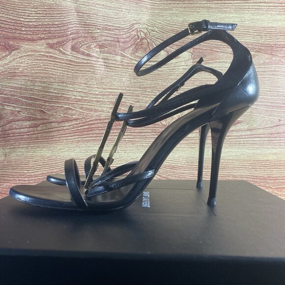 Yves Saint Laurent CASSANDRA SANDALS Smooth LEATHER Black - Picture 5 of 14